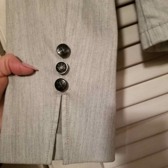 Rock & Republic Grey Denim Blazer Jacket 12 - Picture 7 of 8